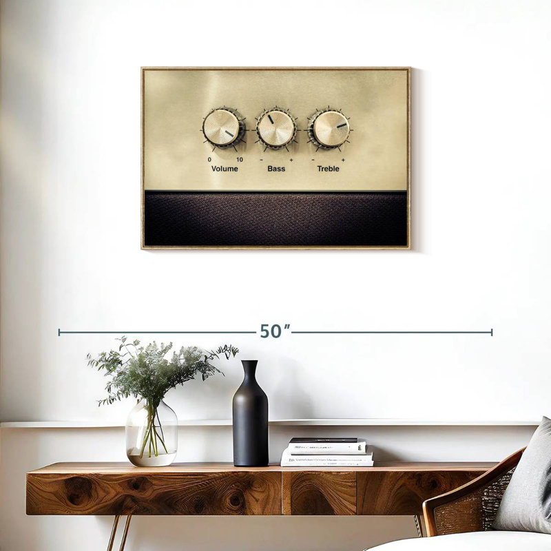 Volume Controls For Sepulveda, Floating Frame Natural Wood, 31" X 21"
