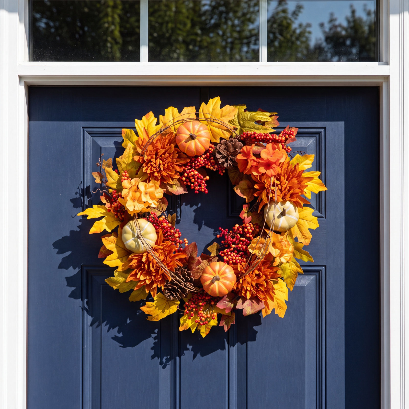 24'' Thanksgiving Faux Pumpkin & Gourds Wreath