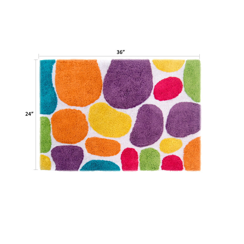 Gallager Cotton Blend Non-Slip Bath Rug, Rainbow Multi
