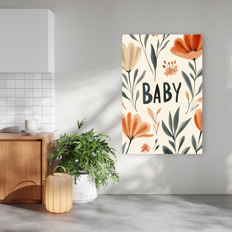 Blossom Welcome Modern Organic Whimsical Flower Landscape Wall Art Print, 152.4cm H x 101.6cm W