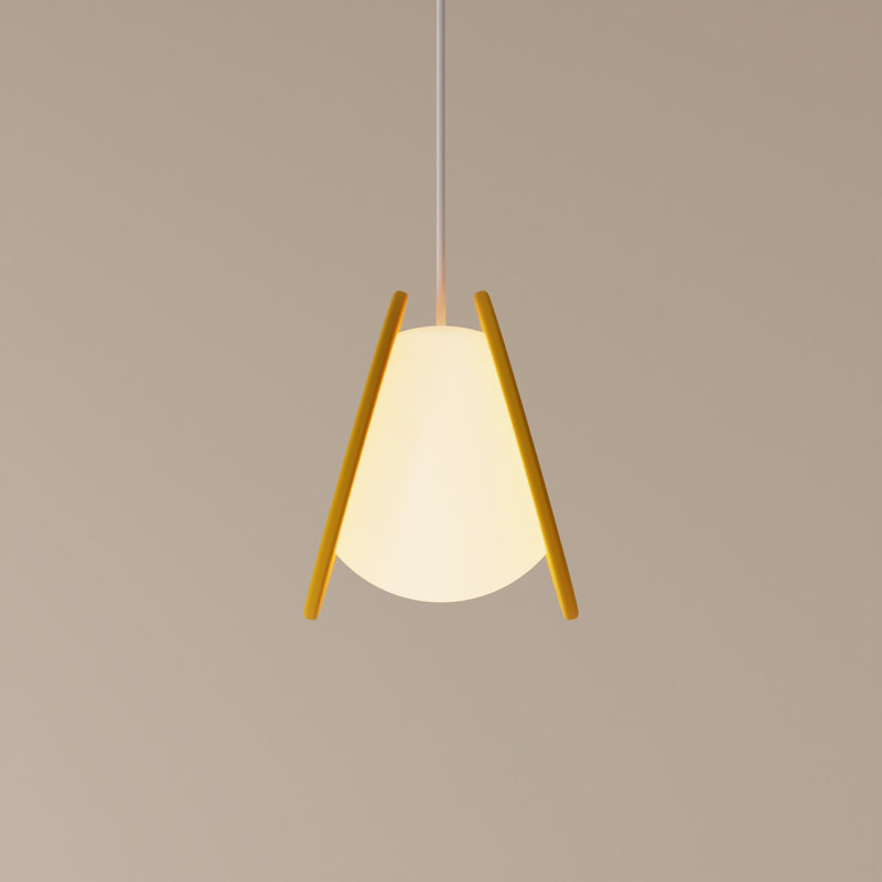 Pendulum Pendant Light, White, Sunrise, 14" H x 9.69" W x 8.03" D