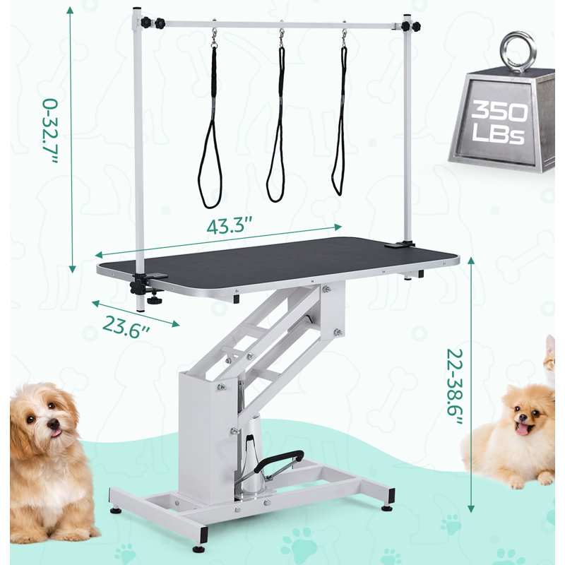 Table de toilettage robuste pour animaux avec charge maximale 350lbs