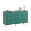 Commode 6 tiroirs cannelée pour chambre à coucher, commode en bois avec poignées en métal pour le rangement du salon ou du couloir-41793254