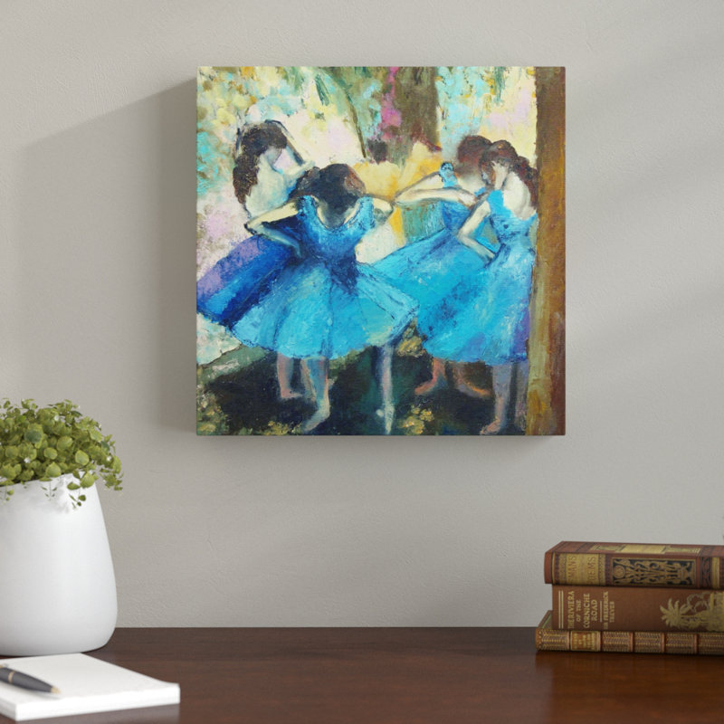 Dancers in Blue by - Wrapped Canvas - Framed Print, 50cm H x 50cm W