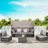 5 Outdoor Patio Daybed, Canopy, Side Table, Gray , Cushions, , For Backyard 5 Pieces Daybed Furniture, Retractable Weather-1334939009