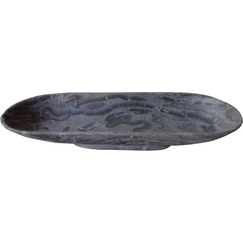 Gray Marble Long Decorative Bowl