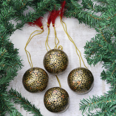 Ornement boule de papier mâché minuit Chinar