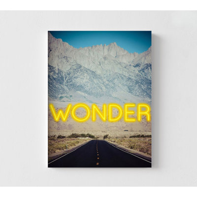 Wonder B By GI Artlab, Snowy Mountain Road Trip Poster Print, Wonder Sign Poster, Teen Son Bedroom Wall Art, Cousin Home Decor