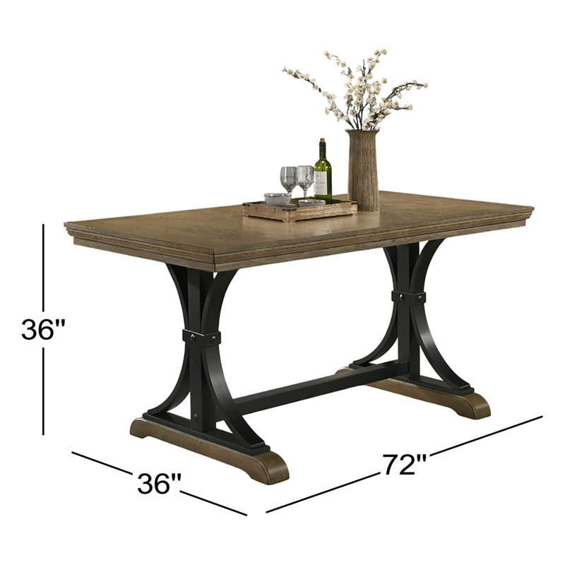 Dasher Solid Wood Top Dining Table