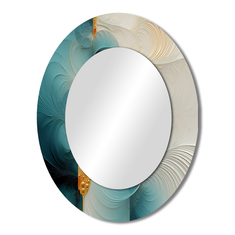 Spiral Miracle Of Cosmic Delight II - Modern Oval Wall Mirror, 43" x 33"