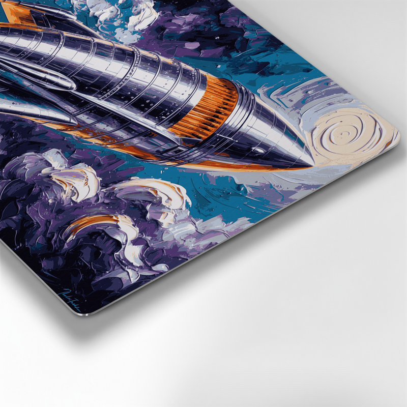 Affiche murale fusée Sci Fi Vintage, H 132 po x l 168 po x P 0,05 po