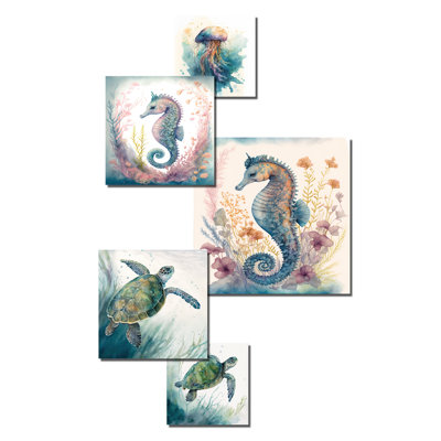 Colorful Deepsea Jellyfish III 5 Pieces