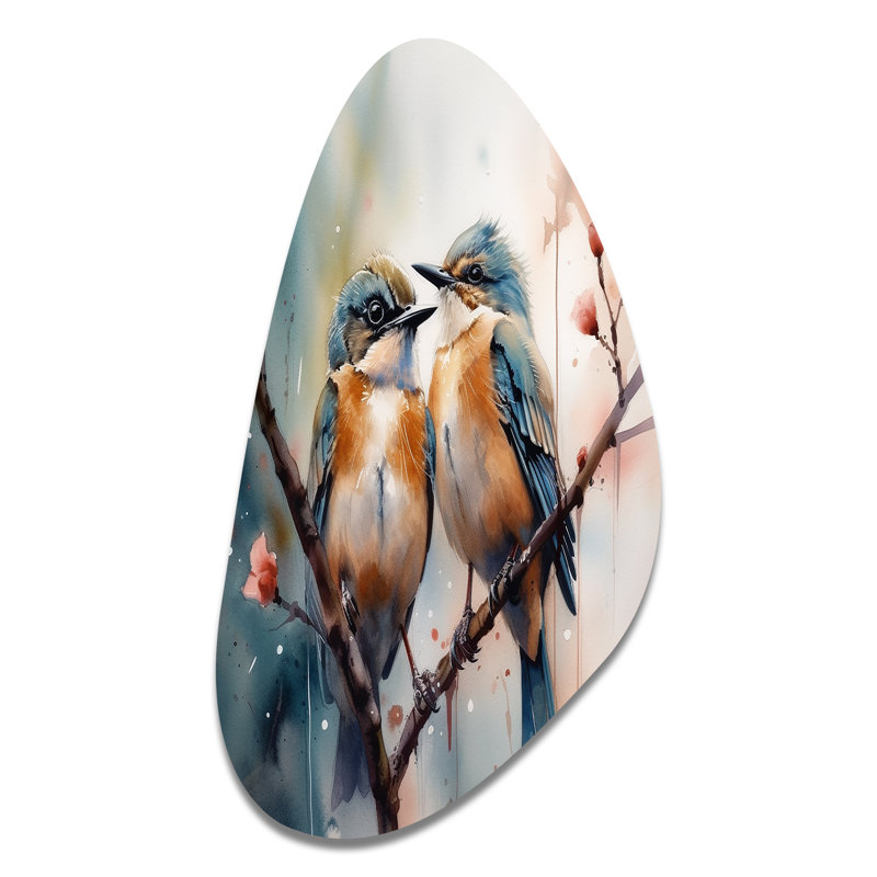 Lesperance - Bird Floral Fall Shape Irregular Metal Wall Decor, 31" H x 17" W