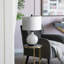 Lampe de table en verre blanc et gris 14 x 14 x 23 po