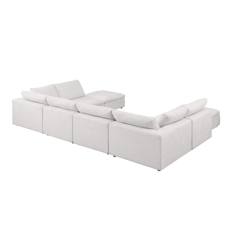 Canapé modulaire avec méridienne 8 pièces Pittsgrove