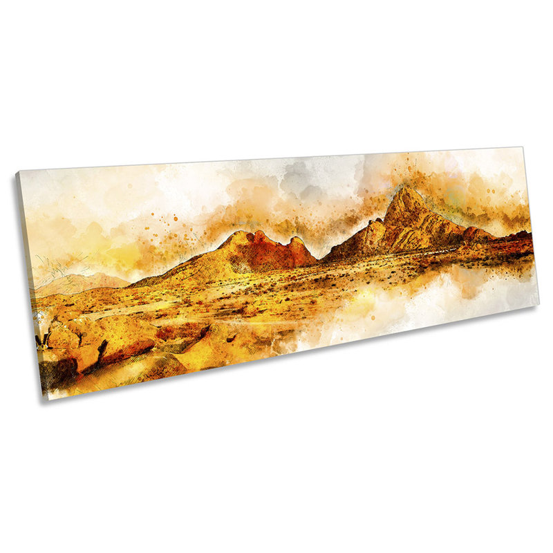 Abstract Mountain Sunset Panoramic - Wrapped Canvas Panoramic Print, 30.48cm H x 91.44cm W