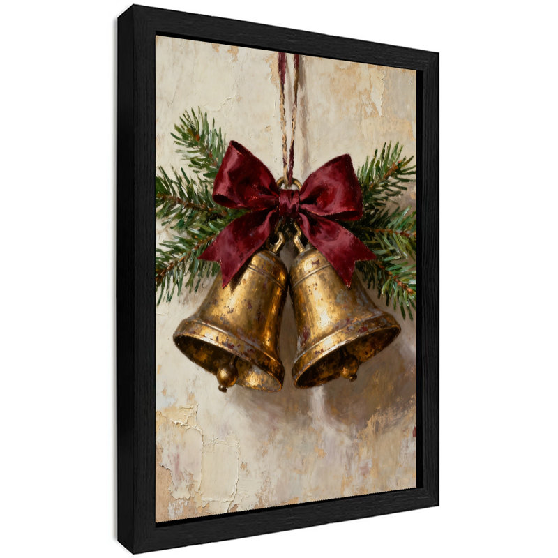 Horloge de Noël rétro encadrée noire, H 11 po x l 9 po