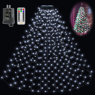 Christmas Tree Lights 400LED 8.2Ft*16 Strings With Ring, 8 Lighting Modes 3 Timers Dimmable Christmas Lights Indoor/Outdoor With Remote, Waterproof For Xmas Decor
