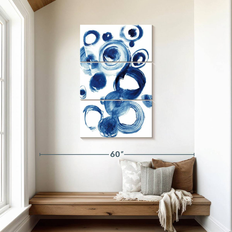 Avery Blue Circle Study IV, 45" H x 28" W