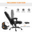 Fauteuil de bureau à haut dossier avec 6 points de vibration Vinsetto