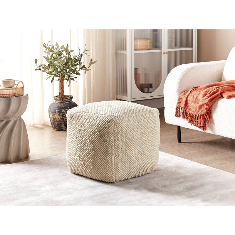 Joziah 45cm Wide Square Abstract Pouffe Ottoman