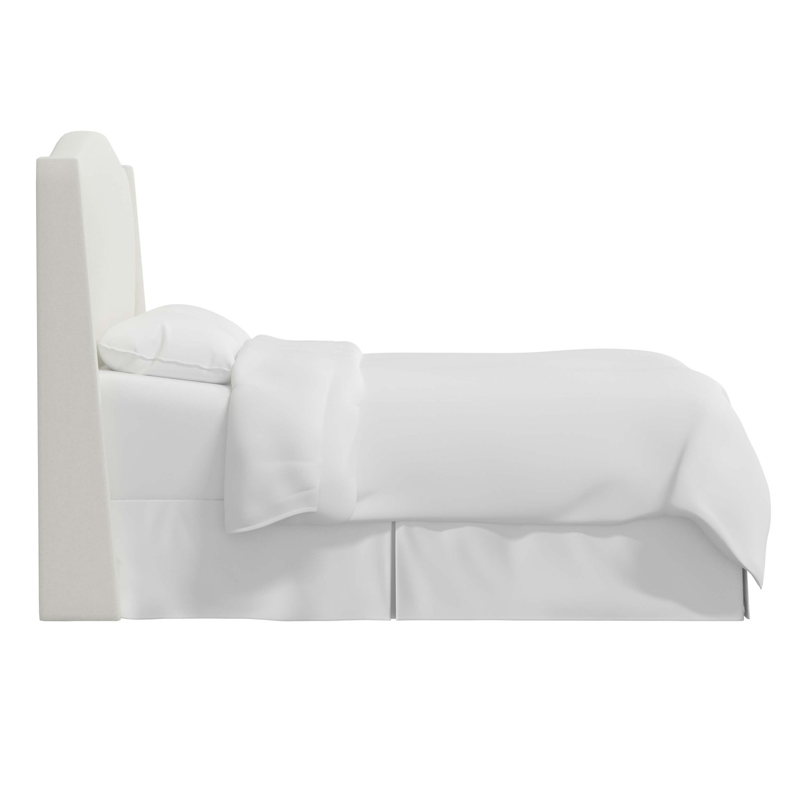 Byrd Upholstered Wingback Headboard, Zuma White Textured Linen, California King
