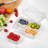 Doffin Snack Storage Container with 4 Compartments, BPA Free Plastic, Divided Serving Tray with Lid