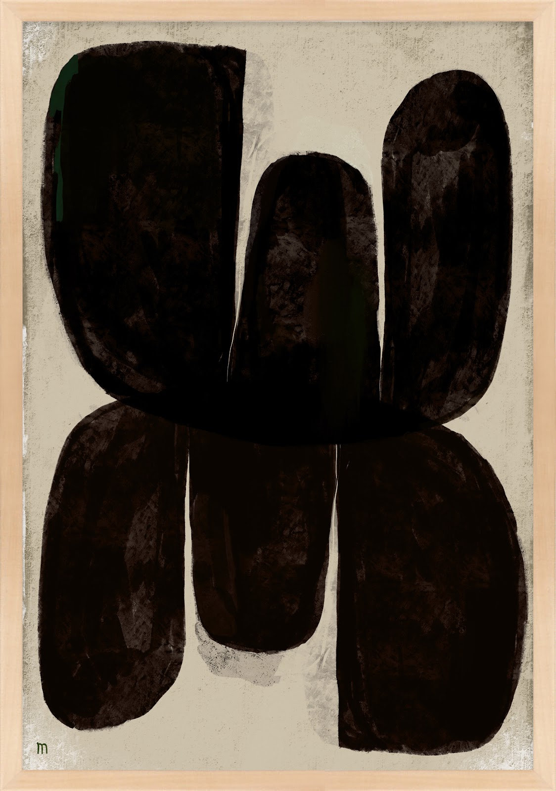 Night Butterfly Print, Maple, 50" H x 35" W x 1.25" D