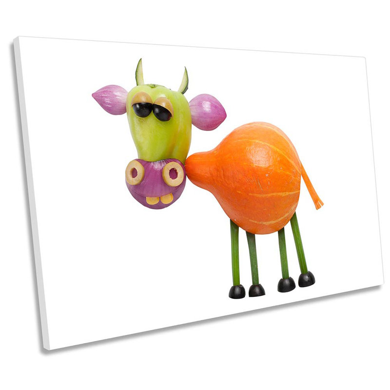 Funny Cow Kitchen - Wrapped Canvas Print, 40.6cm H x 61cm W x 2cm D