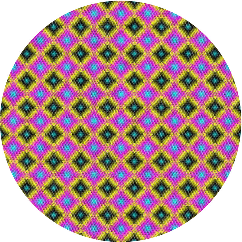 Geometric Indoor Rug, Round 7'