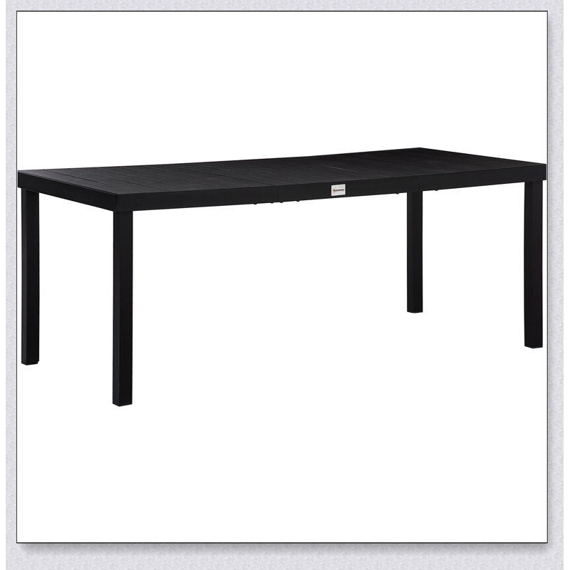 Outsunny 75" x 35" Outdoor Dining Table for 8 People, Rectangular Aluminum Frame Garden Table, Black