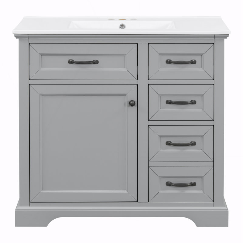Meuble-lavabo 36 po avec lavabo, Gris clair