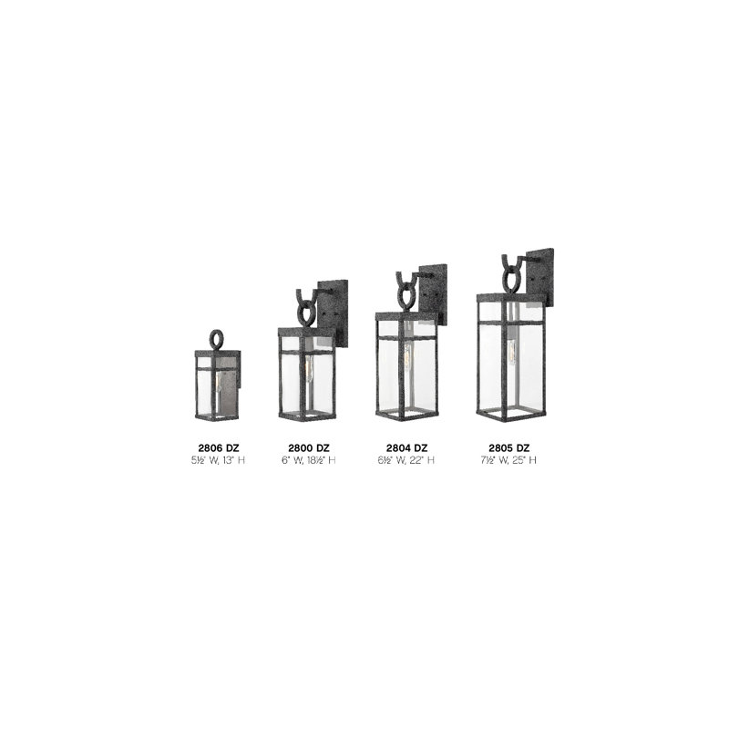 Porter Outdoor Wall Lantern, 13" H x 5.5" W x 6.5" D, Aged Zinc