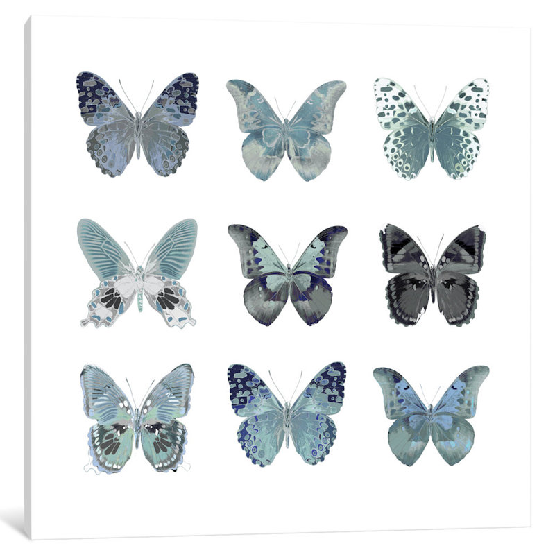 «Butterfly Study in Blue II», reproduction d'art sur toile, H 48 po x l 48 po x P 1,5 po