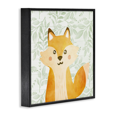 Whimsical Fox on Florals Framed Giclee, design by Kim Allen