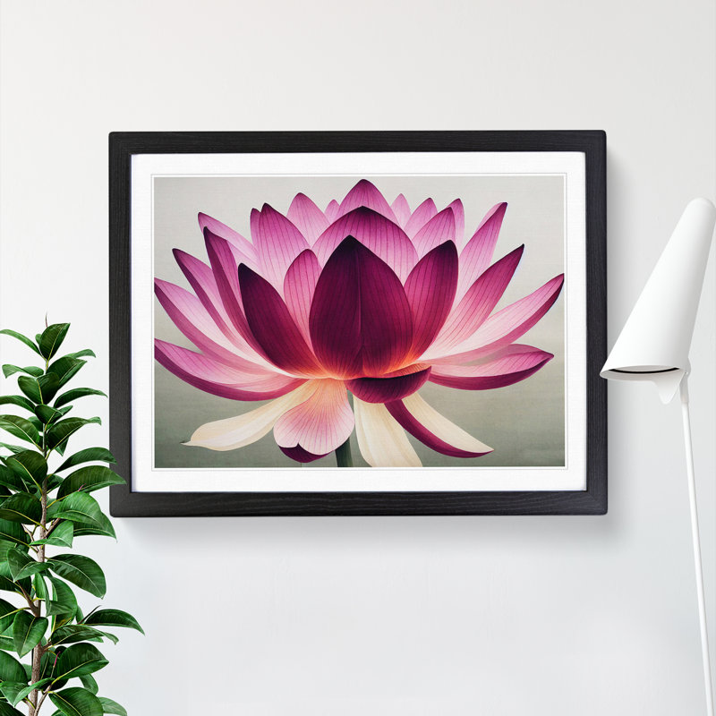 Mesmerising Lotus Flower - Framed Print, Black, 25cm H x 34cm W x 2cm D