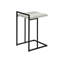 Table d'appoint, en forme de C, bout, côté, collation, salon, chambre à coucher, stratifié gris, métal noir, contemporain, moderne-1006316801