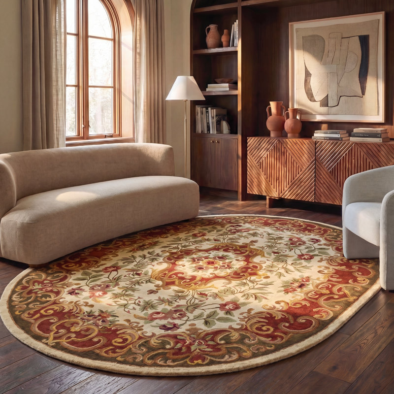 Alger Classic Hand Tufted Wool Oriental Rug, Oval 7'6" x 9'6"