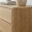 Commode à 6 tiroirs cannelés, commode double large avec silhouette incurvée 59 "Cove