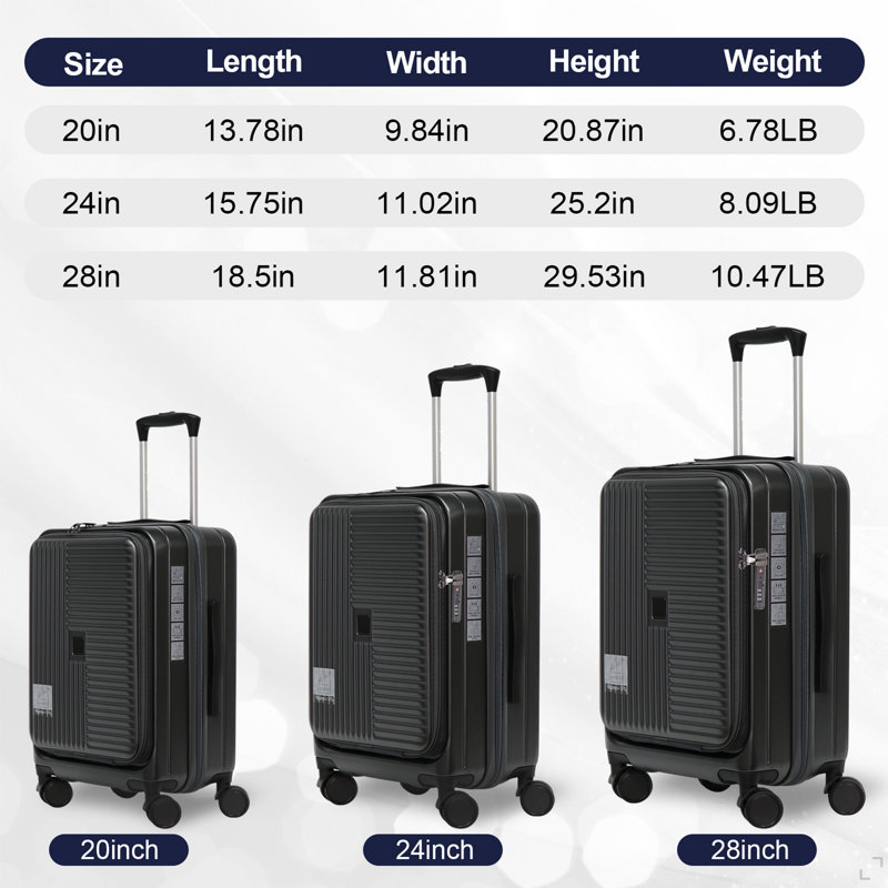 Luggage,With Front Opening,TSA Approved Lock,Hardshell Suitcase