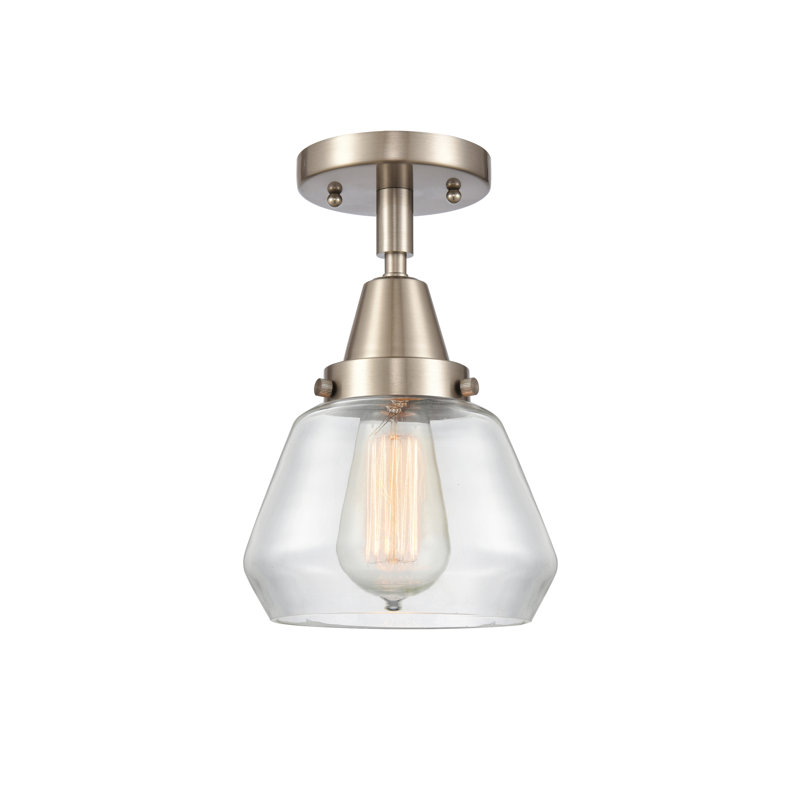 Kylisia Glass Semi Flush Mount, Clear, Brushed Satin Nickel