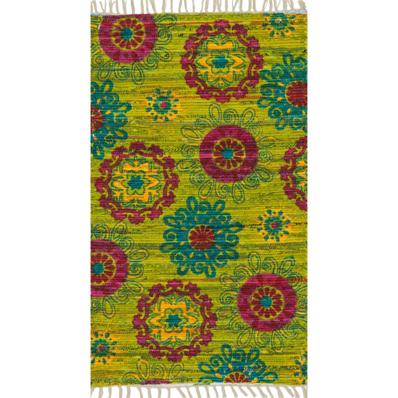 Dallman Cotton Oriental Indoor Rug, Rectangle 1'8" x 3'