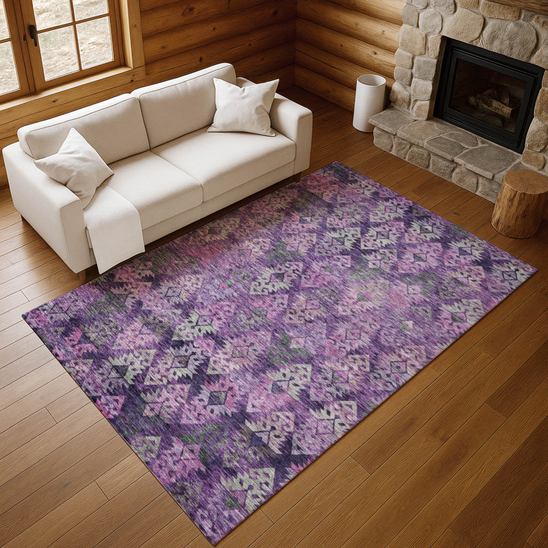 Premium Machine Washable Marasco AMF1637 Diamonds Rug, Rectangle 8' x 10'