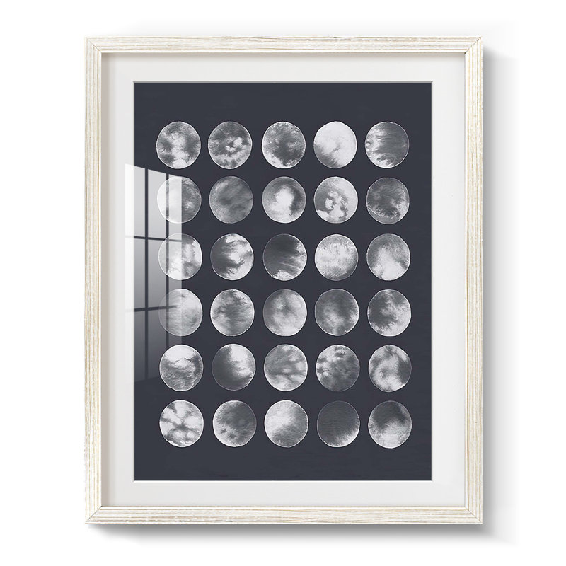 Many Moons III -Framed Print, 19.5" H x 16.5" W, White