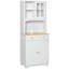 HOMCOM Freestanding 67" Kitchen Buffet With Hutch, Pantry Cabinet With Microwave Stand, Adjustable Shelf, 2 Drawers, Cupboard, White