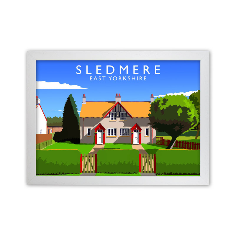 Sledmere by Richard O'Neill - Print, 64cm H x 88cm W x 3cm D, White Framed