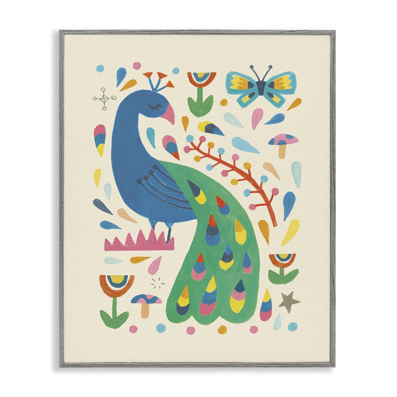 Jolis motifs de paon, estampe numérique encadrée par Irene Chan, Estampe numérique Farmhouse, H 30 po x l 24 po