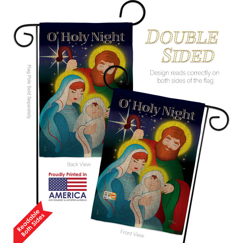 Double Sided 18.5'' H x 13'' W Polyester Christmas Flag Set