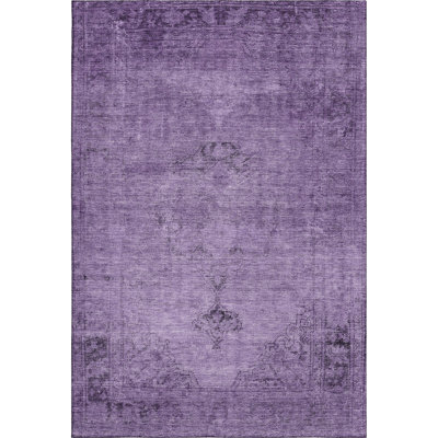 Premium Machine Washable Kiyondrea Purple Rug