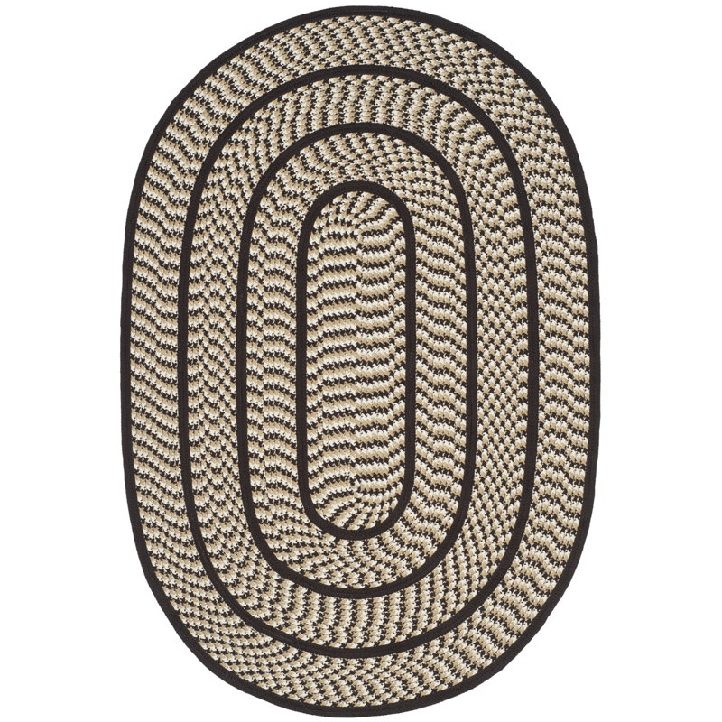 Tapis géométrique tissé à la main Georgina, Ovale 2 pi 6 po x 4 pi